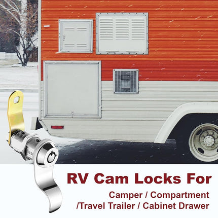 Naissian RV Locks for Storage Door 1 1/2 INCH, Camper Storage Locks for Travel Trailer Compartment Cabinet Drawer with Keys 1 1/2", Pack of 10 Locks with 6 Keyed Alike with Manual