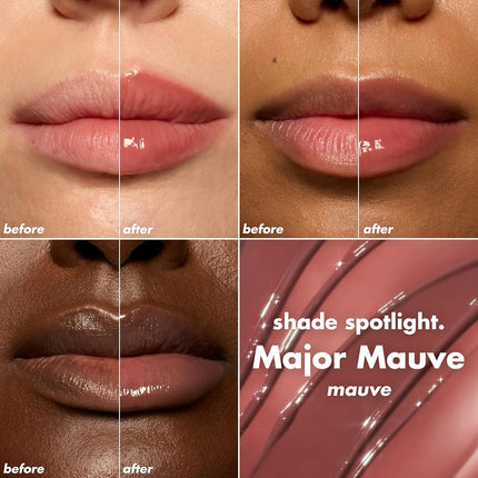 e.l.f. Glow Reviver Plumping Lip Oil, Tinted Lip Plumper for a High-Shine, Plump Finish, Infused with Jojoba Oil, Vegan & Cruelty-Free, Major Mauve