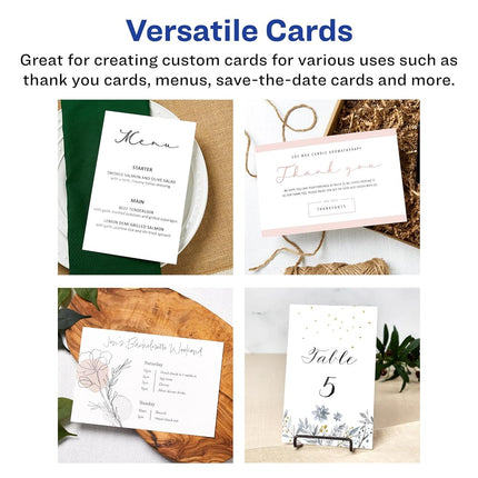 Avery Printable Rectangle Cards, 5.5" x 8.5", Matte White Cardstock, Laser/Inkjet Cards, 20 Total