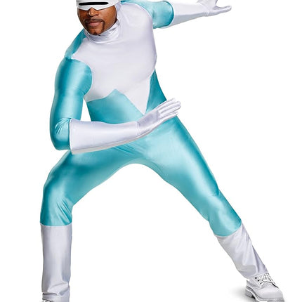 DISGUISE 66889D Frozone Deluxe Adult Costume Disney Incredibles Sized, Blue, L/XL (42-46)