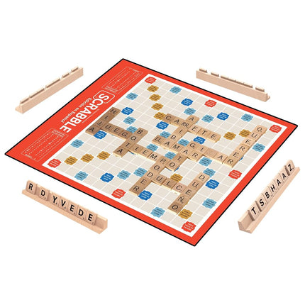 Winning Moves Scrabble Edición en español/juegos de Scrabble en español para EE. UU., el juego de palabras más famoso del mundo diseñado para el idioma español, para 2 a 4 jugadores, a partir de 8 años