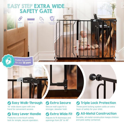 Regalo Easy Step Extra Wide, Black, 52 Inch