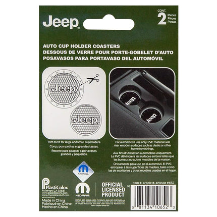 Plasticolor 000652R01 Dessous de verre pour porte-gobelet de voiture, camionnette, SUV Jeep, lot de 2, noir