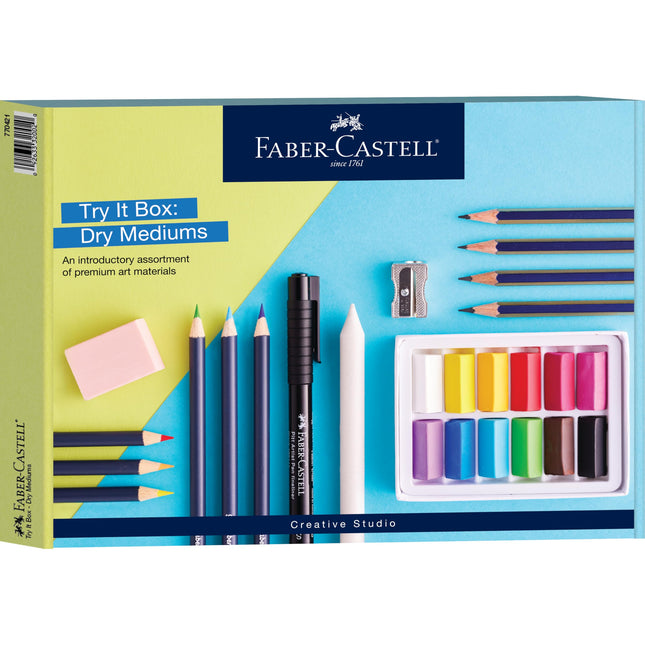 Faber-Castell Try It Box: Dry Mediums, 26 Piece Sk