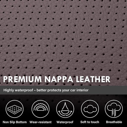 Coverado Chevy Silverado Seat Covers, Leather Car Seat Covers Custom Fit for Chevy Silverado GMC Sierra 2014-2018 1500, 2015-2019 2500HD 3500HD (Full Set, Brown)