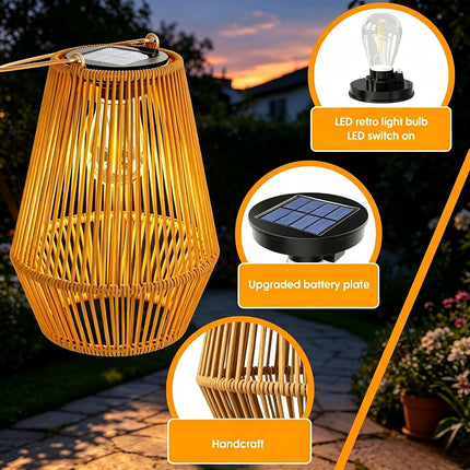 KagoLing 2 Pack Handmade Outdoor Solar Lanterns