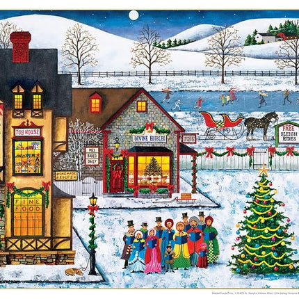 MasterPieces Seasonal Holiday Jigsaw Puzzle, Main Street Carolers, Singing, Featuring Art by Art Poulin, 1000 Pieces