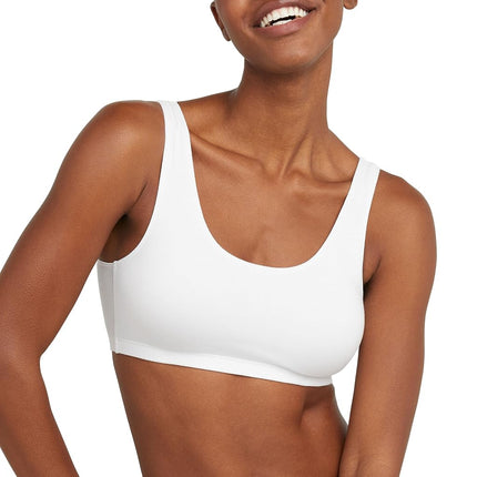 Hanes Women's Pack, Cotton Scoopneck Bralette, Low-Impact Sports Bra, 3-Pack, Opaque, White/White/White, 3X-Large (Pack of 3)