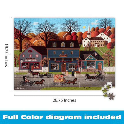 Buffalo Games - Charles Wysocki - Valley Farm Street - 1000 Piece Jigsaw Puzzle for Adults Challenging Puzzle Perfect for Game Nights - Finished Puzzle Size is 26.75 x 19.75