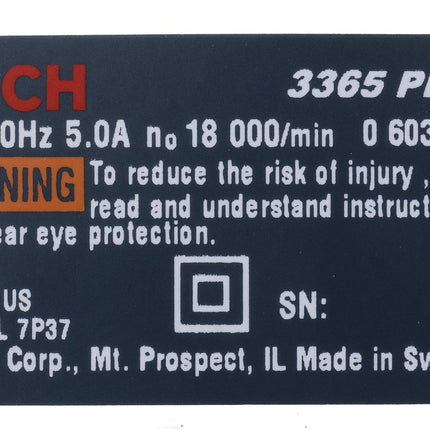 Bosch Parts 2601116781 Nameplate