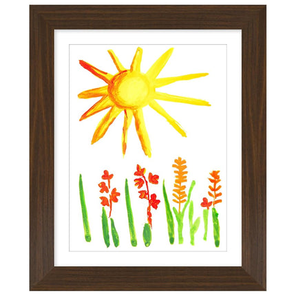 Americanflat Kids Artwork Display Frame Changeable (Walnut) - Magnetic Door Holds 100 Art Pieces - A4 Size Display with Mount or 10x12.5 Without Mount - My Mini Masterpiece