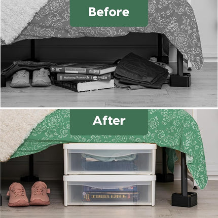 IRIS USA 22 Qt Underbed Storage Stackable Organizer Bin Container with Sliding Drawer, 2 Pack, Multi-Purpose for Clothes, Shoes, Clothing, Bedding, White