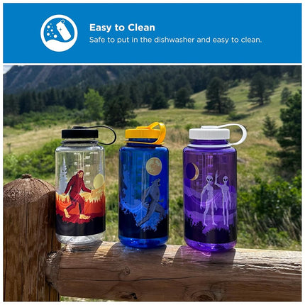 Nalgene 32 oz Wide Mouth Water Bottle | BPA-Free, Durable & Leak Proof, Lightweight Bottle for Hiking & Gym, Work & Travel, Aliens
