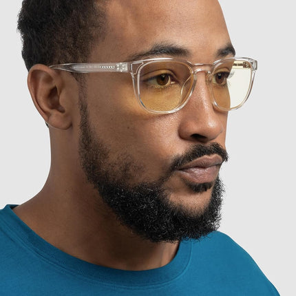 GUNNAR - Gaming and Computer Glasses - Blocks 65% Blue Light - Oakland, Crystal, Amber Tint, Amber, One Size