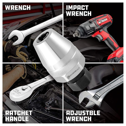 Powerbuil Stud Extractor, Remove Damaged Bolts, Grips and Removes Studes 1/4" to 1/2" or 6mm to 12mm, Compact for Tight Spaces, 3/8" Drive - ‎647794M