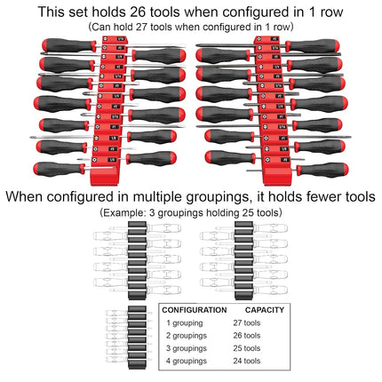 Ernst Manufacturing Screwdriver Pro - Modular Screwdriver Organizer for 26 Tools with Magnetic Base, Black - Made in the USA