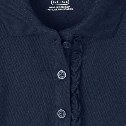 Polo de piqué con volantes de manga corta para niña de The Children's Place, paquete de 5 unidades, Tidal, L (10/12)