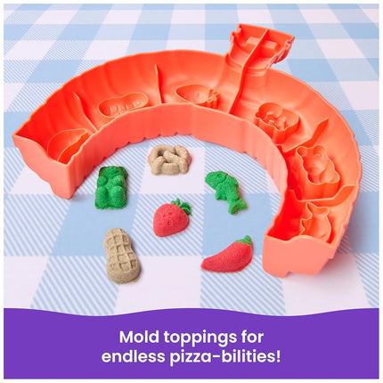 Kinetic Sand, SquishPizza Rising Pizza Playset with 452g Play Sand and 5 Tools, Kids’ Toys for Girls and Boys Aged 5 and up