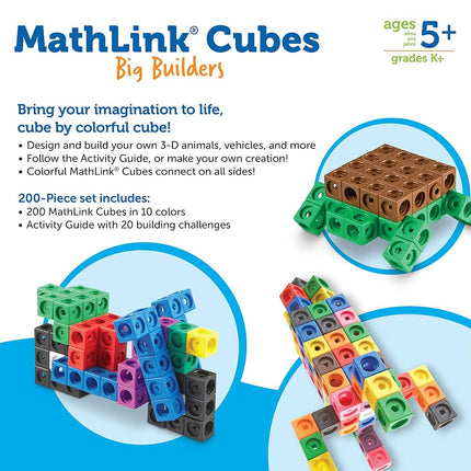 Learning Resources LER9291 Big Builders-MathLink Cubes