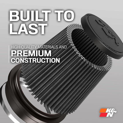K&N Black Universal Dryflow Conical Air Filter 76mm flange, 152mm base, 133mm top, 152mm height (RU-3108HBK)