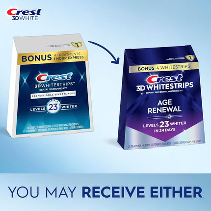 Crest 3D Whitestrips Age Renewal – Teeth Whitening Kit, 24 Treatments (20 + 4 Bonus), Each with 1 Upper/1Lower, 48 Strips – Crest 3DWhite Teeth Whitening Strips