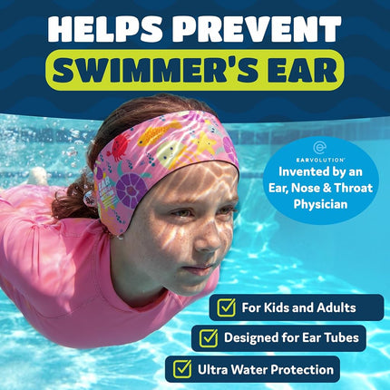 EAR BAND-IT Ultra Swimming Headband – Doctor Invented Swim Ear Band – Block Water, Secure Earplugs – Kid & Adult Sizes – for Bath, Shower, Pool, Beach, Lake (Small Ages 1-3)