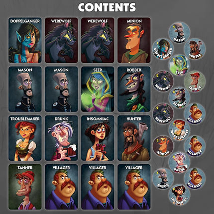 Bézier Games | One Night Ultimate Werewolf | Board Game | Ages 14+ | 3-10 Players | 10 Minutes Playing Time