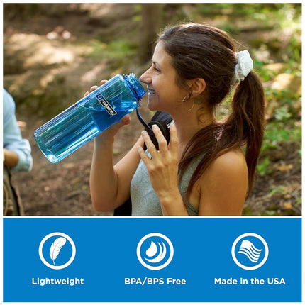 Nalgene Sustain Tritan BPA-Free Water Bottle Made with Material Derived from 50% Plastic Waste, 48 OZ, Wide Mouth, Seafoam