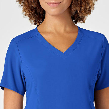 WonderWink Women's V-Neck Top, Royal, 1X
