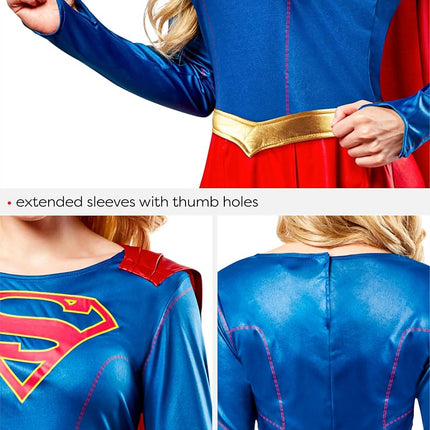 Rubie's Official Supergirl Ladies Fancy Dress, Assorted, M Halloween, Blue/Red