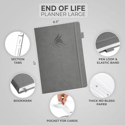 Clever Fox End of Life Planner, When I Die Organizer 8.5”x11” Gray