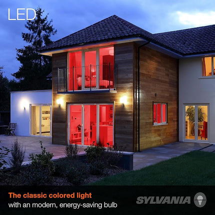 Ampoule LED à filament de verre rouge A19 Sylvania, équivalent 40W, 4,5W efficace, à intensité variable, culot moyen E26 - Lot de 1 (40300)