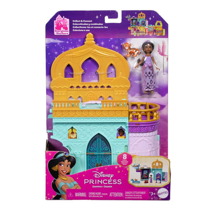 Mattel Disney Frozen Toys, Storytime Stackers Jasmine's Palace, Stackable Doll House with Small Doll, 2 Friends & 8 Pieces, Inspired by Disney's Aladdin Movie, JDP56