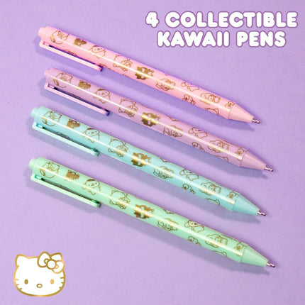 Hello Kitty & Friends 4-Piece Pen Set, My Melody, Kuromi, School and Office Supplies, Stationery