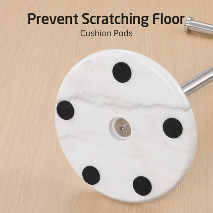 KES Chrome Free Standing Toilet Roll Holder with Natural Marble Base, Bathroom Floor Standing Toilet Paper Holder Toilet Roll Stand, 18/8 Stainless Steel Polished Finish, BPH284S1