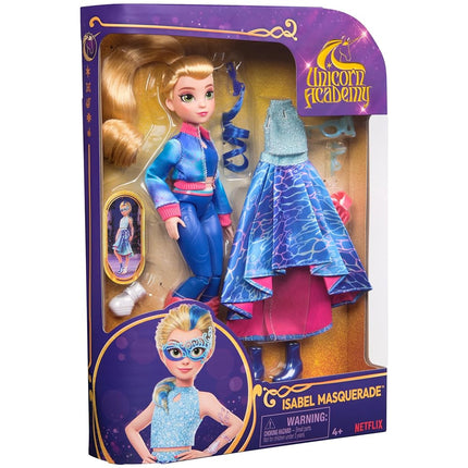 Unicorn Academy, Isabel Masquerade Ball Doll with 11 Accessories, 9.5”, Dolls & Unicorn Toys for Girls