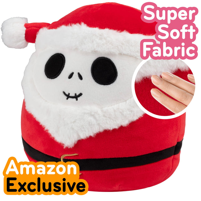 Squishmallows Original 8-Inch Jack Skellington Santa Claus- Nightmare Before Christmas - Official Jazwares Disney Plush - Collectible Soft & Squishy Stuffed Animal Toy - Gift for Kids, Girls & Boys