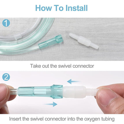 10 Packs Adult Soft Nasal Cannula for Oxygen Concentrator, 7 FT Cannula Nasal Tubing for Oxygen, Included 5PCS Nasal Cannula Oxygen Tubing and 5PCS Oxygen Tubing Connectors - Standard Connector