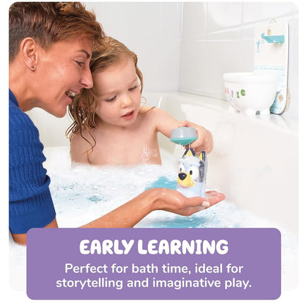 Toomies Shower & Scrub Bluey, Bath Toy for Toddlers, Interactive Water Play, Bubble Action, Real Shower Head, Fine Motor Skill Development, For Ages 18 Months+, Durable and Engaging Bathtime Toy
