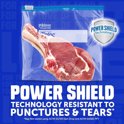 Ziploc Freezer Bags with New Power Shield Technology, For Food, Sandwich, Organization and More, Gallon, 72 Count