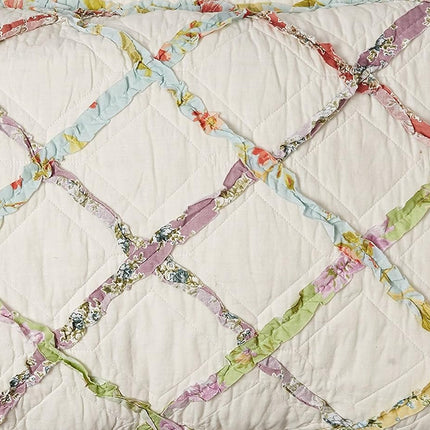 Laura Ashley 100% Cotton, Ultra-Soft Standard Sham with Envelope Closure, Pre-Washed for Extra Comfort, Cream