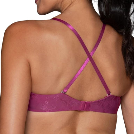 Vanity Fair Women's Ego Boost Add Push Up Bra (+1 Cup Size), Underwire - Wild Berry Jacquard, 34C