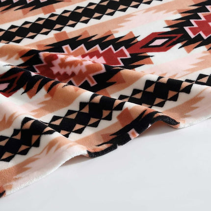 Wrangler - Throw Blanket, Soft Plush Fleece Bedding, Yellowstone Inspired, Western Decor for Bed or Couch (Plains Creek Pink, 50" x 70")