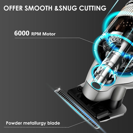 KEMEI 2293 Cordless T-Blade Hair and Beard Trimmer for Men, Silver