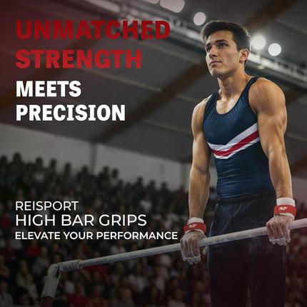 Reisport Men's Hook & Loop High Bar Grips, Gymnastics, Gray