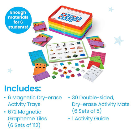 Learning Resources Advancing Phonics Word Work Small Group Set, Ages 5+, Magnetic Letter Tiles, Magnetic Letter Trays, Primary School Phonics Manipulatives, Phonemic Awareness, Classroom Essentials