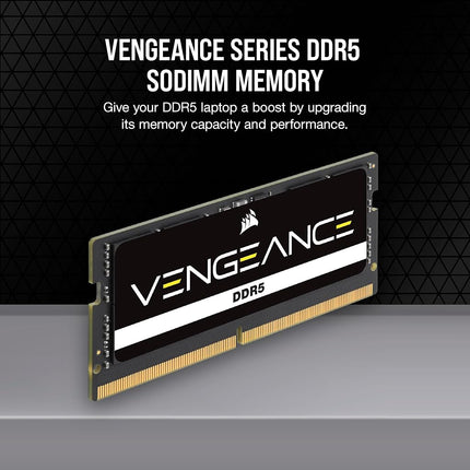 CORSAIR VENGEANCE SODIMM DDR5 RAM 64GB (2x32GB) Up to 4800MHz CL40 Intel XMP iCUE Compatible Computer Memory - Black (CMSX64GX5M2A4800C40)