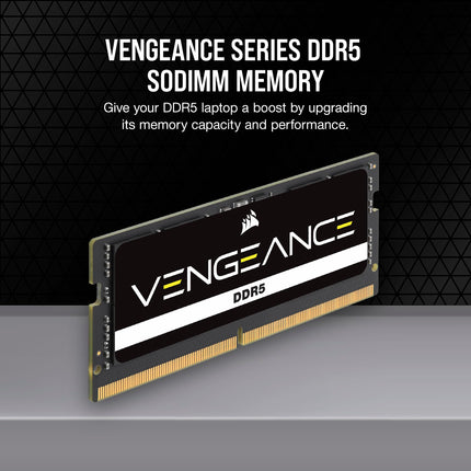 CORSAIR VENGEANCE SODIMM DDR5 RAM 16GB (1x16GB) Up to 5600MHz CL48 Intel XMP iCUE Compatible Computer Memory - Black (CMSX16GX5M1A5600C48)
