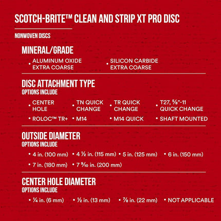 Scotch-Brite Clean and Strip XT Pro Disc - Rust and Paint Stripping Disc - 4.5” diam. x 5/8-11 Quick Change Thread - Extra Coarse Silicon Carbide - Pack of 1