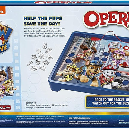 Operation Game: Paw Patrol The Movie Edition Board Game for Kids Ages 6 and Up, Nickelodeon Paw Patrol Game for 1 or More Players